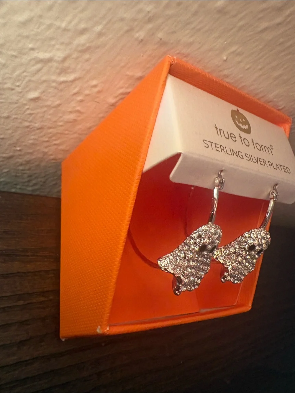 NEW True to Form Silver Ghost Hoop Earrings